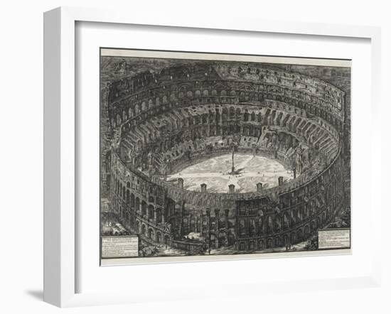 View of Flavian Amphitheater, Called the Colosseum, from Views of Rome, 1776-Giovanni Battista Piranesi-Framed Giclee Print