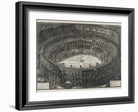 View of Flavian Amphitheater, Called the Colosseum, from Views of Rome, 1776-Giovanni Battista Piranesi-Framed Giclee Print