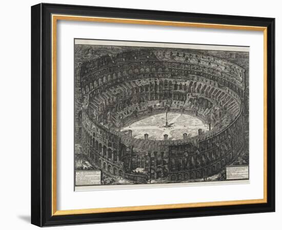 View of Flavian Amphitheater, Called the Colosseum, from Views of Rome, 1776-Giovanni Battista Piranesi-Framed Giclee Print