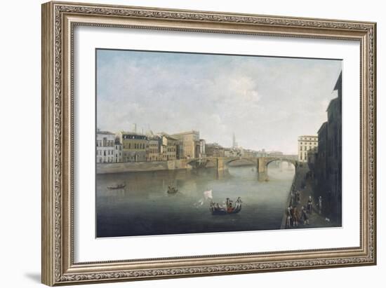 View of Florence at Sunset from Carraia Bridge-Thomas Patch-Framed Giclee Print