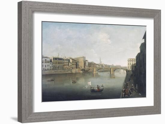 View of Florence at Sunset from Carraia Bridge-Thomas Patch-Framed Giclee Print