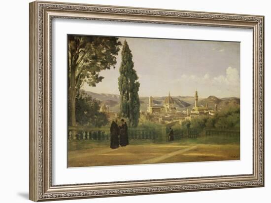 View of Florence from the Boboli Gardens, about 1835/40-Jean-Baptiste-Camille Corot-Framed Giclee Print