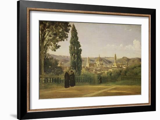 View of Florence from the Boboli Gardens, about 1835/40-Jean-Baptiste-Camille Corot-Framed Giclee Print