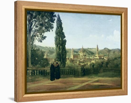 View of Florence from the Boboli Gardens-Jean-Baptiste-Camille Corot-Framed Stretched Canvas