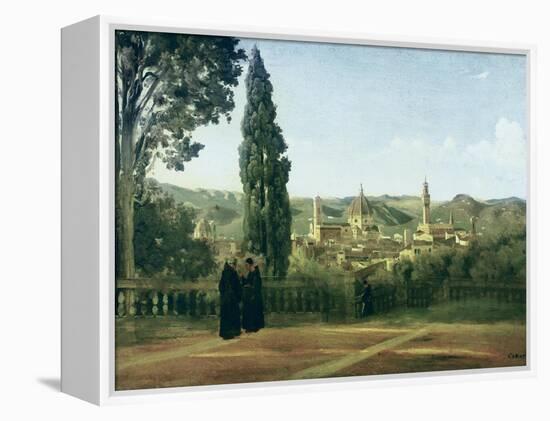 View of Florence from the Boboli Gardens-Jean-Baptiste-Camille Corot-Framed Stretched Canvas