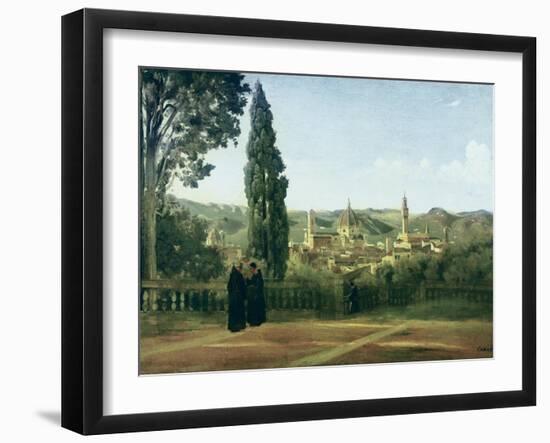 View of Florence from the Boboli Gardens-Jean-Baptiste-Camille Corot-Framed Art Print