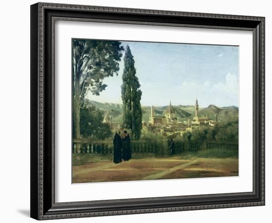 View of Florence from the Boboli Gardens-Jean-Baptiste-Camille Corot-Framed Art Print