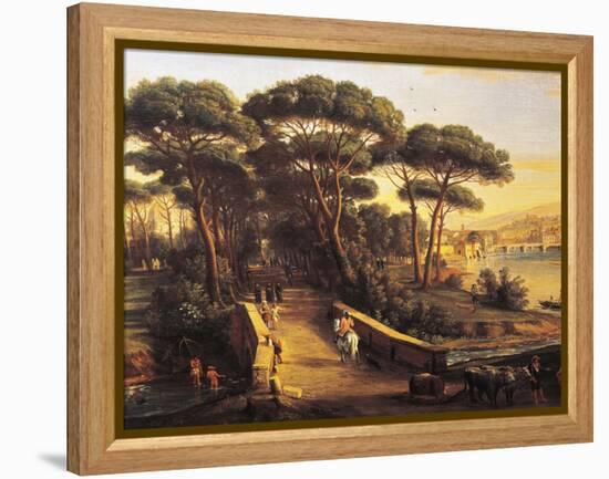 View of Florence's Oltrarno from Cascine-Gaspar van Wittel-Framed Premier Image Canvas