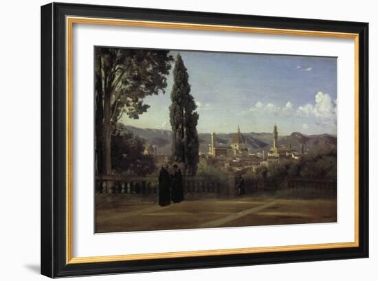 View of Florence-Jean-Baptiste-Camille Corot-Framed Giclee Print