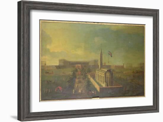 View of Fort William, Calcutta, with the Church of St. Anne in the Foreground-English School-Framed Giclee Print