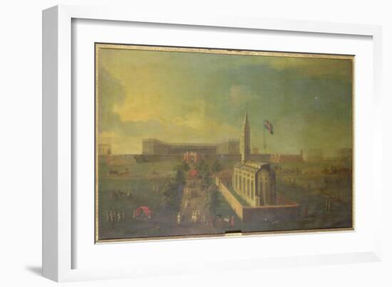 View of Fort William, Calcutta, with the Church of St. Anne in the Foreground-English School-Framed Giclee Print