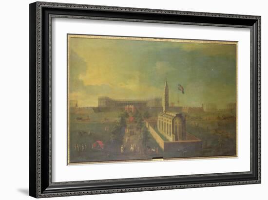 View of Fort William, Calcutta, with the Church of St. Anne in the Foreground-English School-Framed Giclee Print