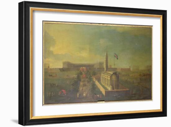 View of Fort William, Calcutta, with the Church of St. Anne in the Foreground-English School-Framed Giclee Print