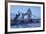 View of Fountain with Tower Bridge in the Background, Thames River, London, England-null-Framed Photographic Print