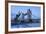 View of Fountain with Tower Bridge in the Background, Thames River, London, England-null-Framed Photographic Print