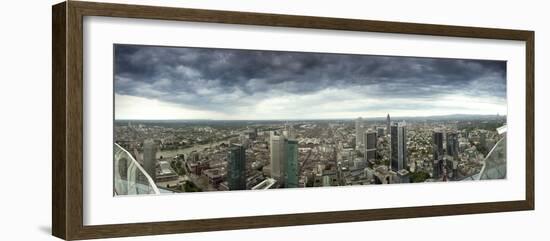 View of Frankfurt Am Main under Stormy Skies, from Maintower Observation Deck, Hesse, Germany-Ian Egner-Framed Photographic Print