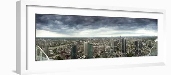 View of Frankfurt Am Main under Stormy Skies, from Maintower Observation Deck, Hesse, Germany-Ian Egner-Framed Photographic Print