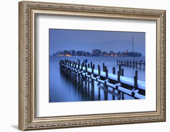 View of Frauen Island from the Shore of Lake Chiemsee, Bavaria, Germany, Europe-Miles Ertman-Framed Photographic Print