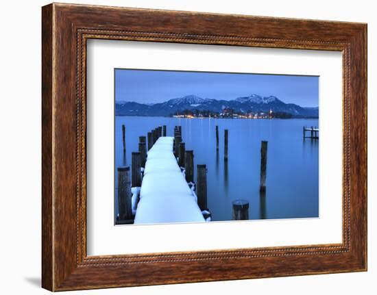 View of Frauen Island from the Shore of Lake Chiemsee, Bavaria, Germany, Europe-Miles Ertman-Framed Photographic Print