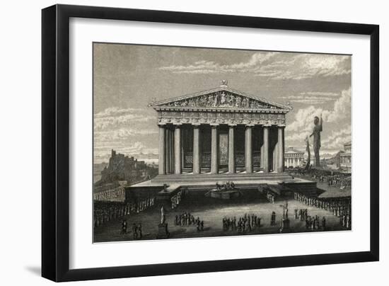 View of Front of Parthenon-null-Framed Giclee Print