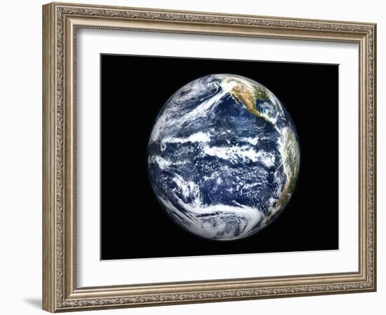 View of Full Earth Centered Over the Pacific Ocean-Stocktrek Images-Framed Photographic Print