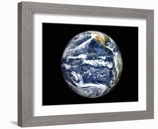 View of Full Earth Centered Over the Pacific Ocean-Stocktrek Images-Framed Photographic Print