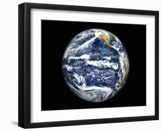 View of Full Earth Centered Over the Pacific Ocean-Stocktrek Images-Framed Photographic Print