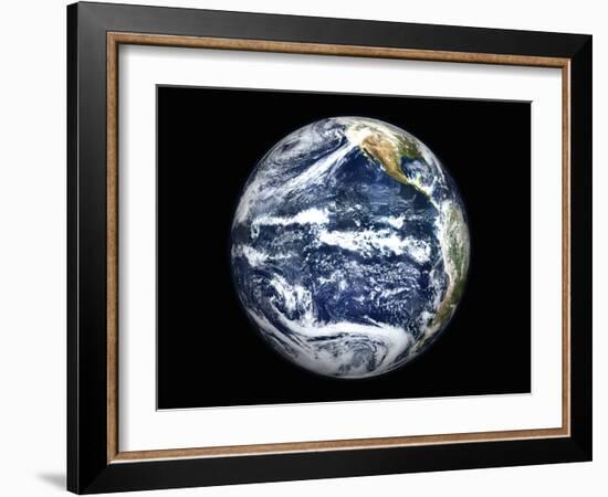 View of Full Earth Centered Over the Pacific Ocean-Stocktrek Images-Framed Photographic Print