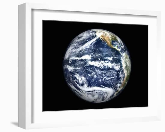 View of Full Earth Centered Over the Pacific Ocean-Stocktrek Images-Framed Photographic Print