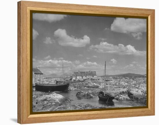 View of Galway in Ireland, a Little Harbor at Carna-Hans Wild-Framed Premier Image Canvas