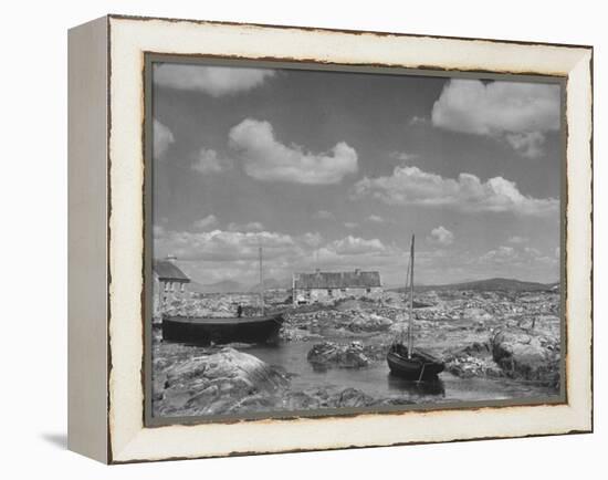 View of Galway in Ireland, a Little Harbor at Carna-Hans Wild-Framed Premier Image Canvas
