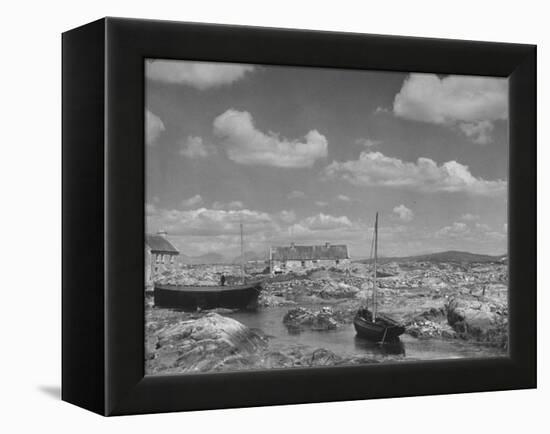 View of Galway in Ireland, a Little Harbor at Carna-Hans Wild-Framed Premier Image Canvas