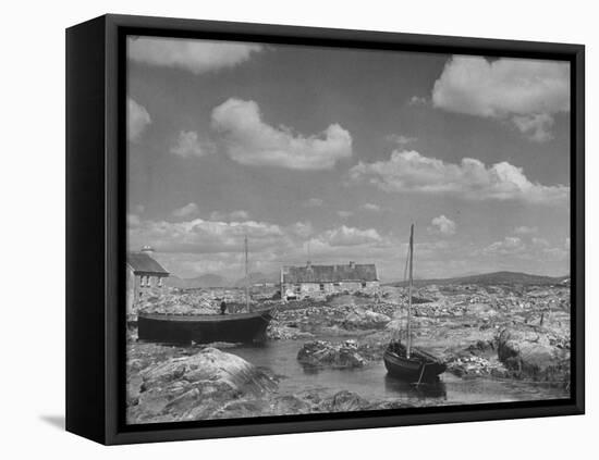 View of Galway in Ireland, a Little Harbor at Carna-Hans Wild-Framed Premier Image Canvas