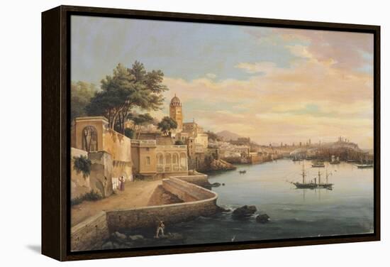 View of Genoa from the Gardens of Palazzo Doria Pamphilj-Pasquale Domenico Cambiaso-Framed Premier Image Canvas