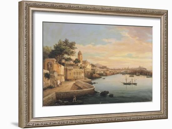 View of Genoa from the Gardens of Palazzo Doria Pamphilj-Pasquale Domenico Cambiaso-Framed Giclee Print