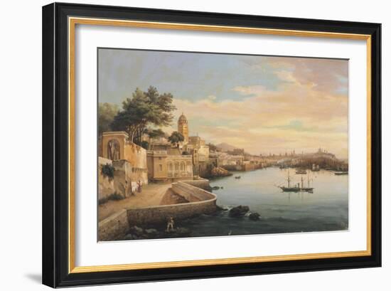 View of Genoa from the Gardens of Palazzo Doria Pamphilj-Pasquale Domenico Cambiaso-Framed Giclee Print