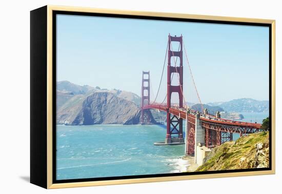 View of Golden Gate Bridge, San Francisco, California, North America-Marco Simoni-Framed Premier Image Canvas