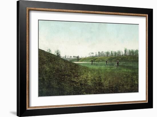 View of Golfers Playing at Inverness Club - Toledo, OH-Lantern Press-Framed Art Print