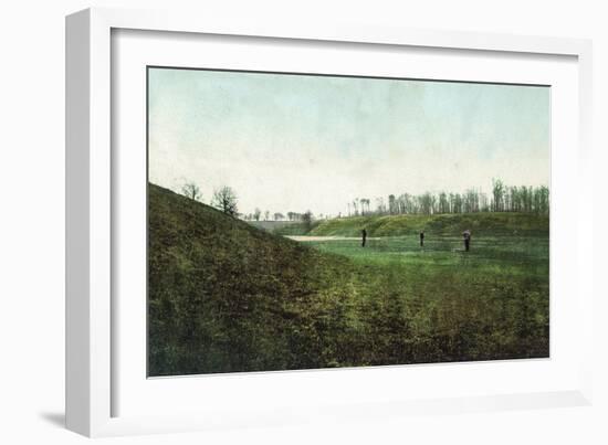 View of Golfers Playing at Inverness Club - Toledo, OH-Lantern Press-Framed Art Print