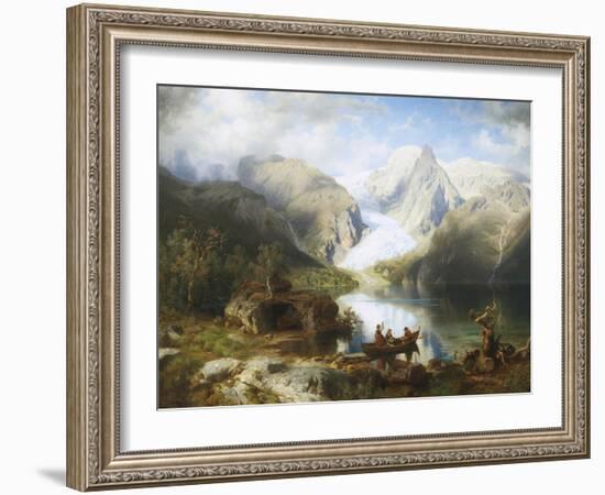 View of Gosau Lake near Salzburg-August Wilhelm Leu-Framed Giclee Print