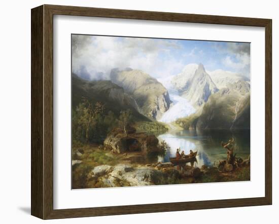 View of Gosau Lake near Salzburg-August Wilhelm Leu-Framed Giclee Print