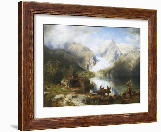 View of Gosau Lake near Salzburg-August Wilhelm Leu-Framed Giclee Print