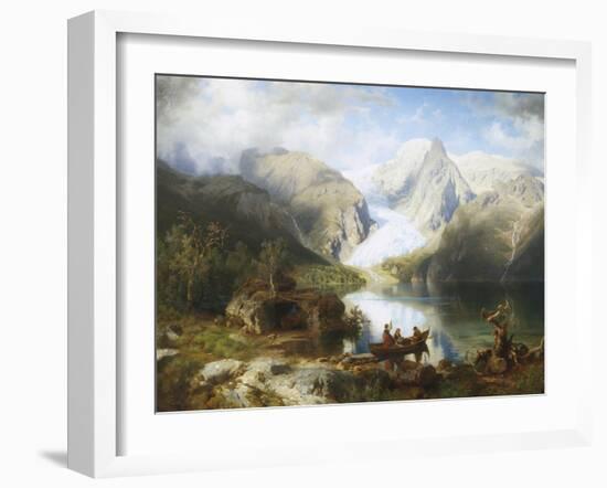 View of Gosau Lake near Salzburg-August Wilhelm Leu-Framed Giclee Print