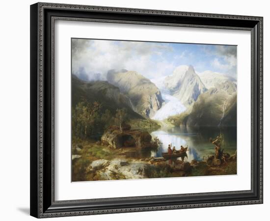 View of Gosau Lake near Salzburg-August Wilhelm Leu-Framed Giclee Print