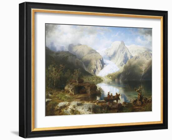 View of Gosau Lake near Salzburg-August Wilhelm Leu-Framed Giclee Print