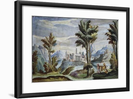 View of Graffignano, 1592-Tarquinio Ligustri-Framed Giclee Print