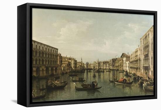 View of Grand Canal with the Palazzi Foscari and Moro Lin-Bernardo Bellotto-Framed Premier Image Canvas