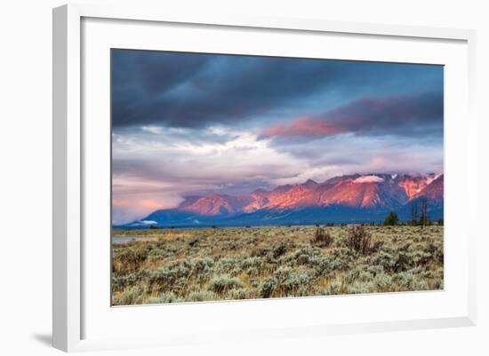 View of Grand Teton Mountain Range at Sunrise.-Victor Maschek-Framed Photographic Print