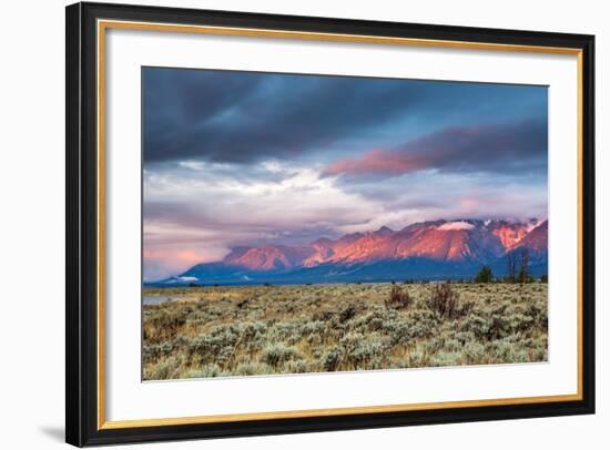 View of Grand Teton Mountain Range at Sunrise.-Victor Maschek-Framed Photographic Print