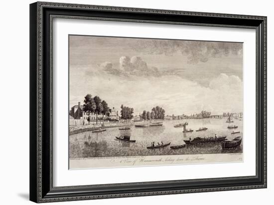 View of Hammersmith with Water Craft on the River Thames, Hammersmith, 1752-John Boydell-Framed Giclee Print